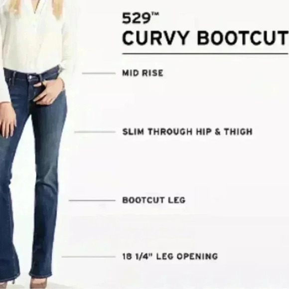 Levi's 529 Curvy Bootcut Jeans Size 16 - Picture 1 of 9